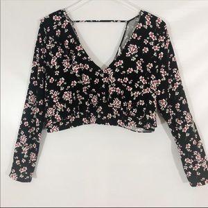 Zara TRF Collection Floral Crop Top Size Large